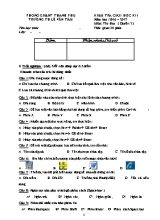 Đề kiểm tra học kì I Tin học lớp 3 (Quyển 3) - Năm học 2016-2017 - Trường Tiểu học Lê Văn Tám